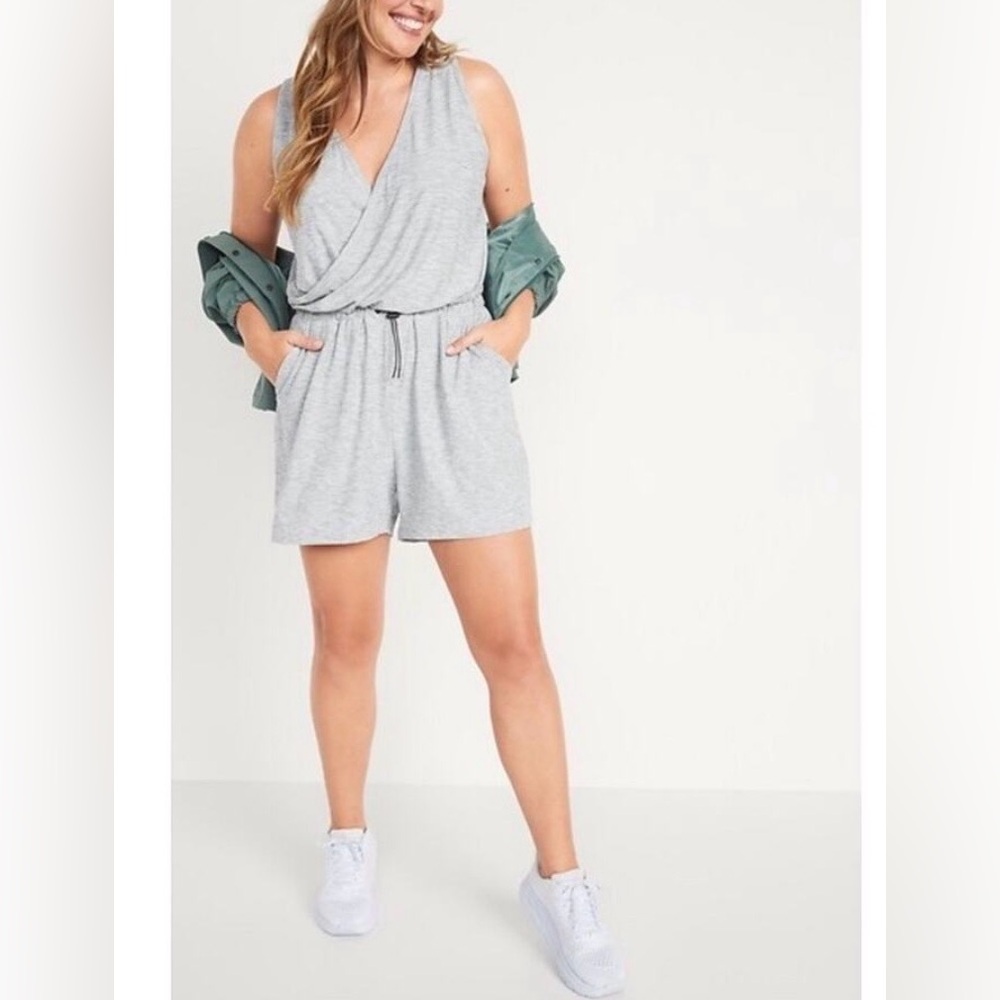 Old Navy Active Heather Gray Romper - Picture 2 of 14